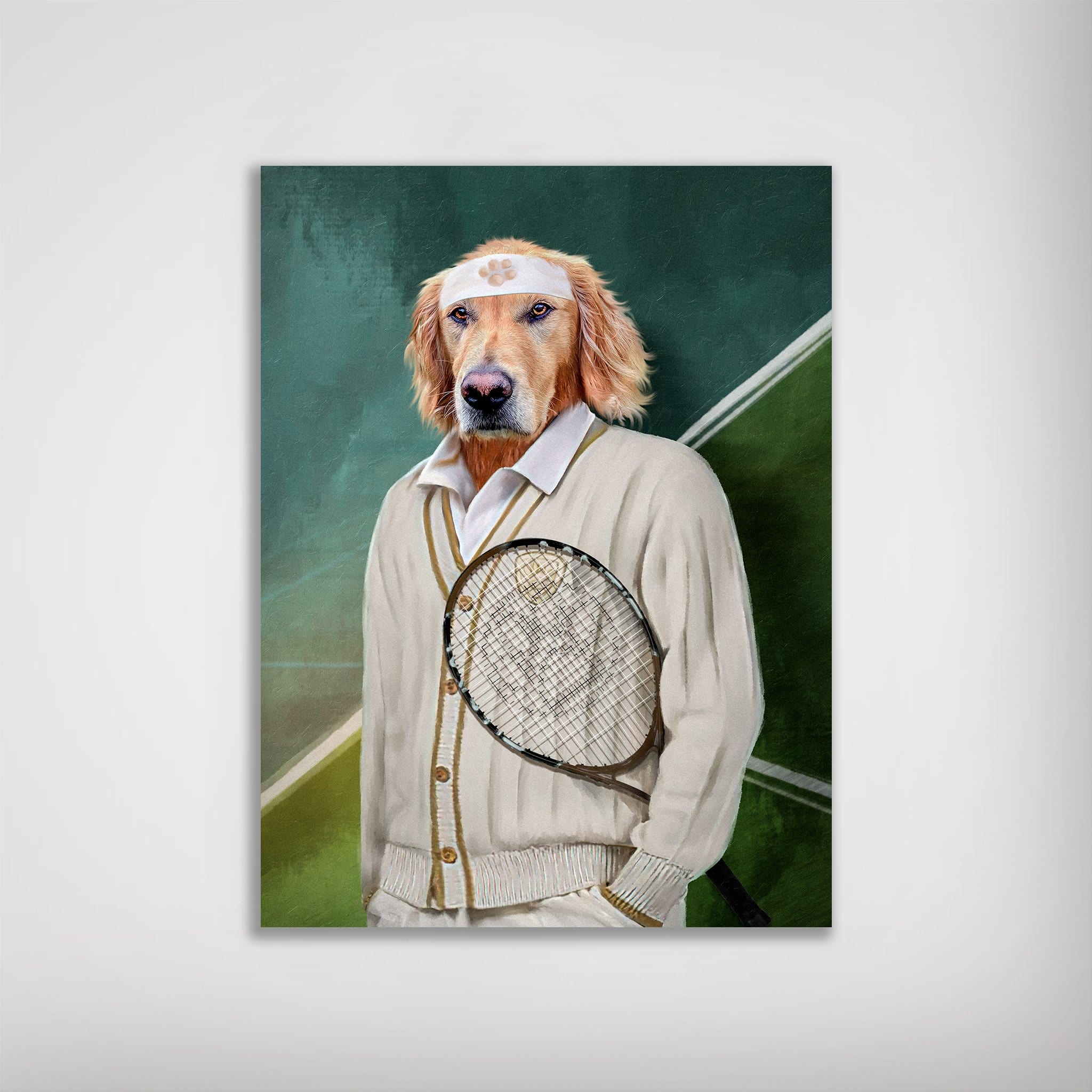 Póster Perro personalizado &#39;Jugador de tenis&#39;