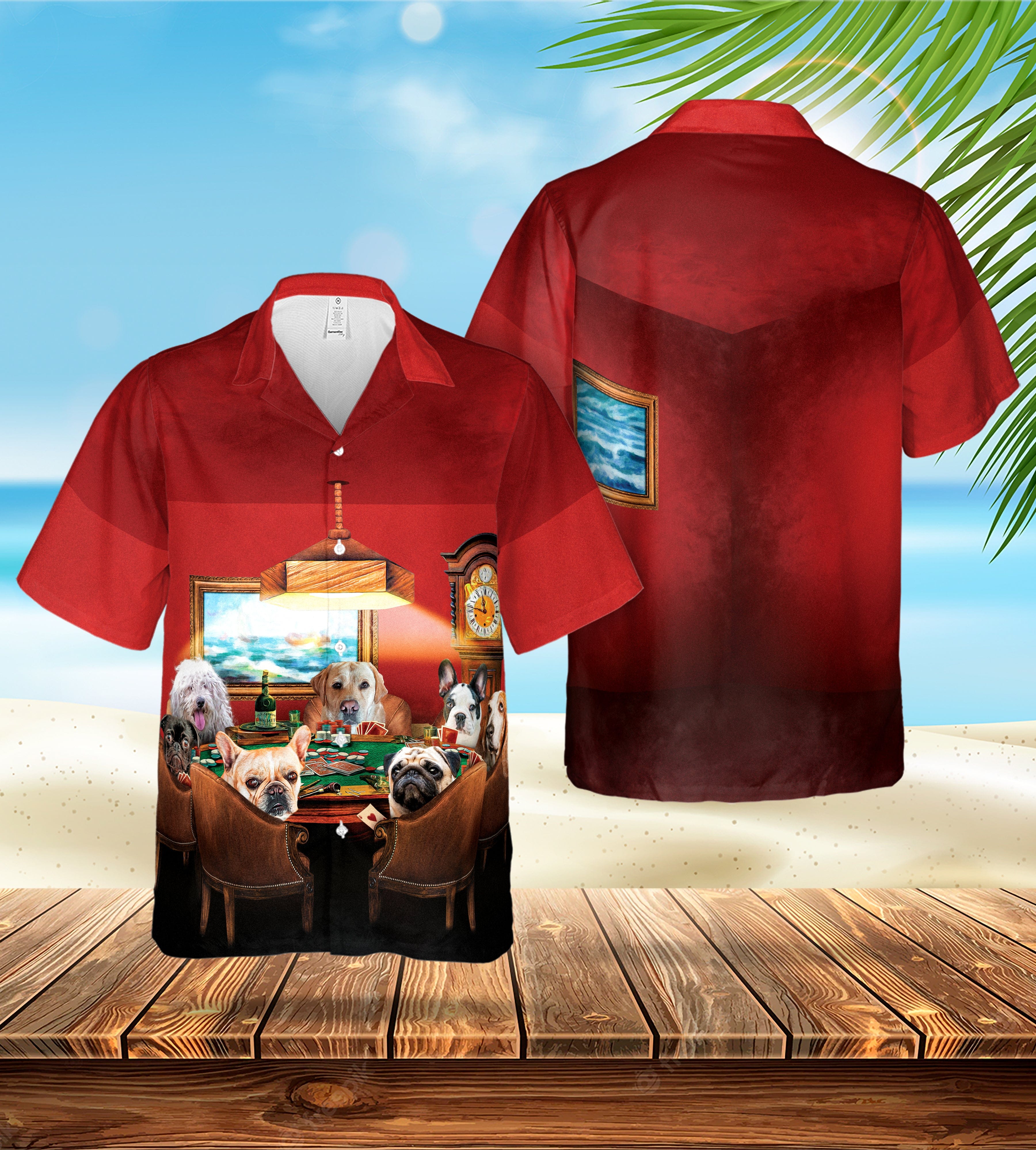 Custom Hawaiian Shirt (The Poker Players: 1-7 Pets)