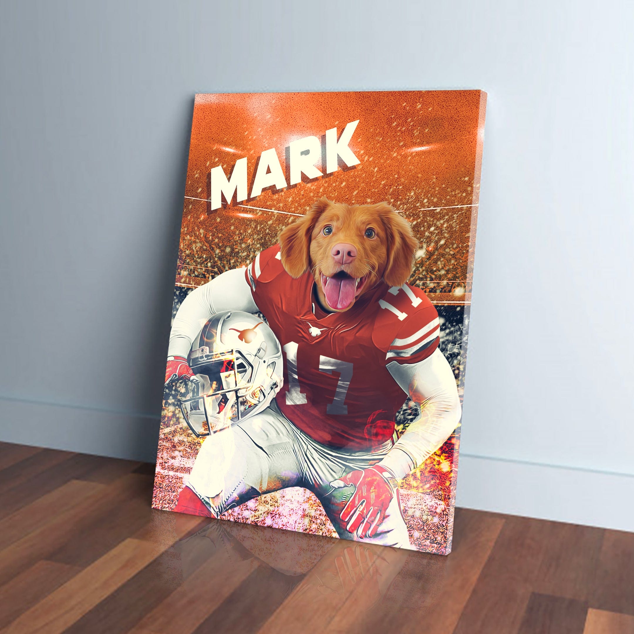 &#39;Texas Horn Doggos&#39; Personalized Pet Canvas