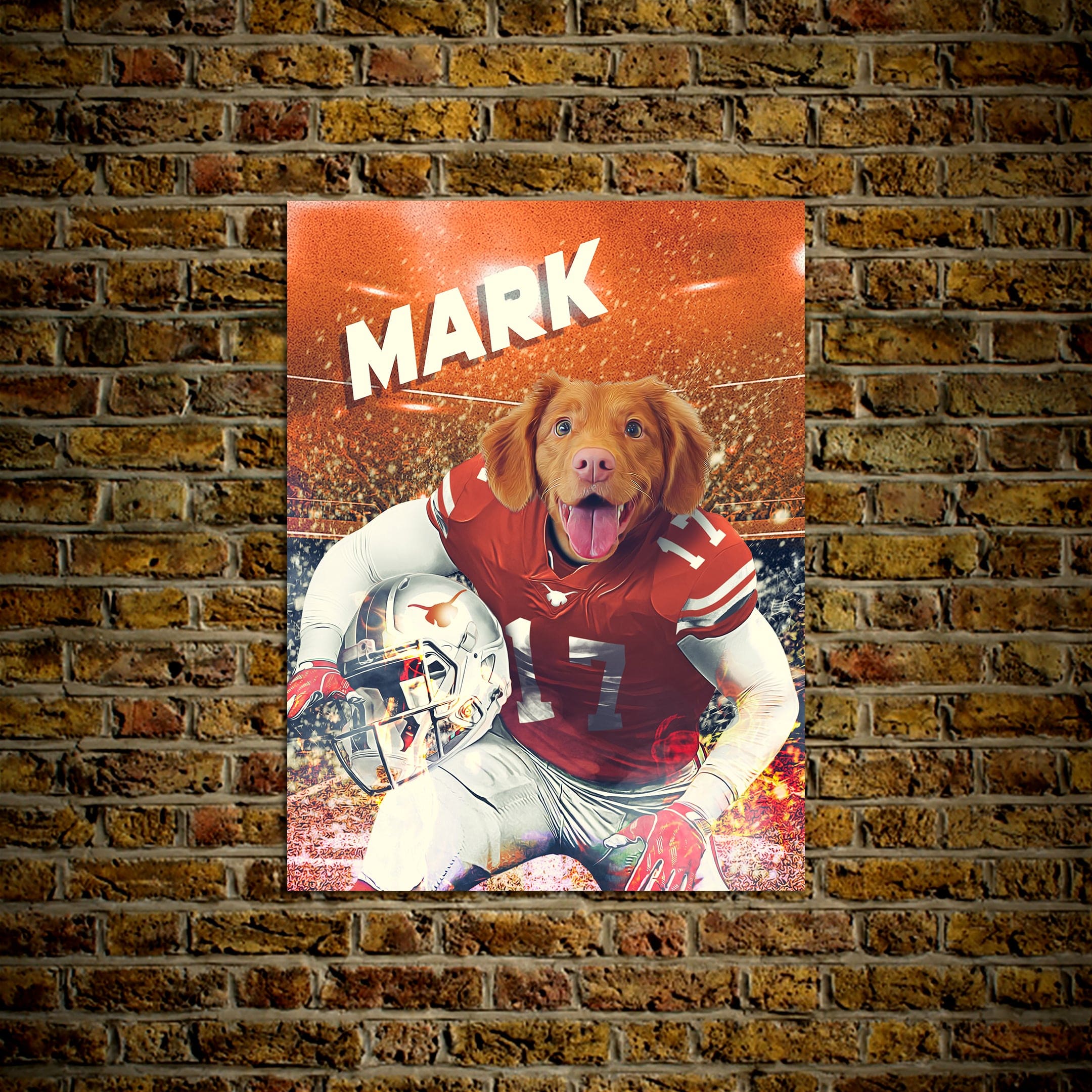 Póster Mascota personalizada &#39;Texas Horn Doggos&#39;
