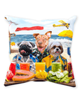 'The Beach Dogs' Personalized 3 Pet Throw Pillow