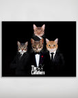 Personalized 'The Catfathers' poster featuring four pets in suits against a black background.