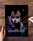 Personalized "Doggonator" pet puzzle featuring a husky in sunglasses and a leather jacket.