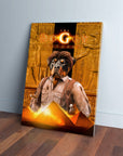 Personalized 'The Doggy Returns' canvas featuring a Rottweiler as an adventurer against an Egyptian backdrop.