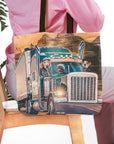 Personalized 3-pet tote bag with a custom dog portrait driving a truck design.