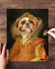 Custom Victorian Princess pet puzzle featuring a Shih Tzu in royal attire.