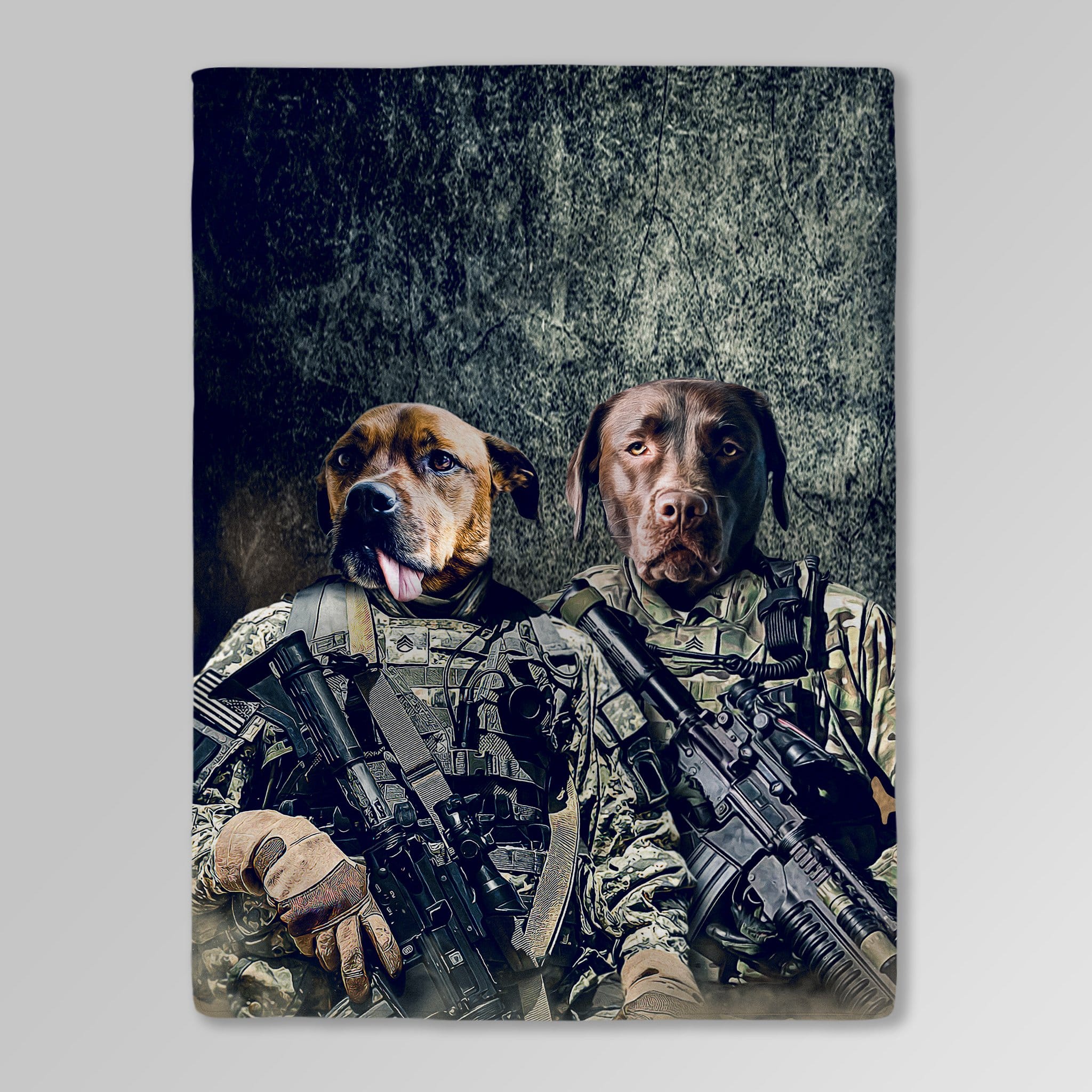 &#39;Los veteranos del ejército&#39; 2 mantas personalizadas para mascotas 