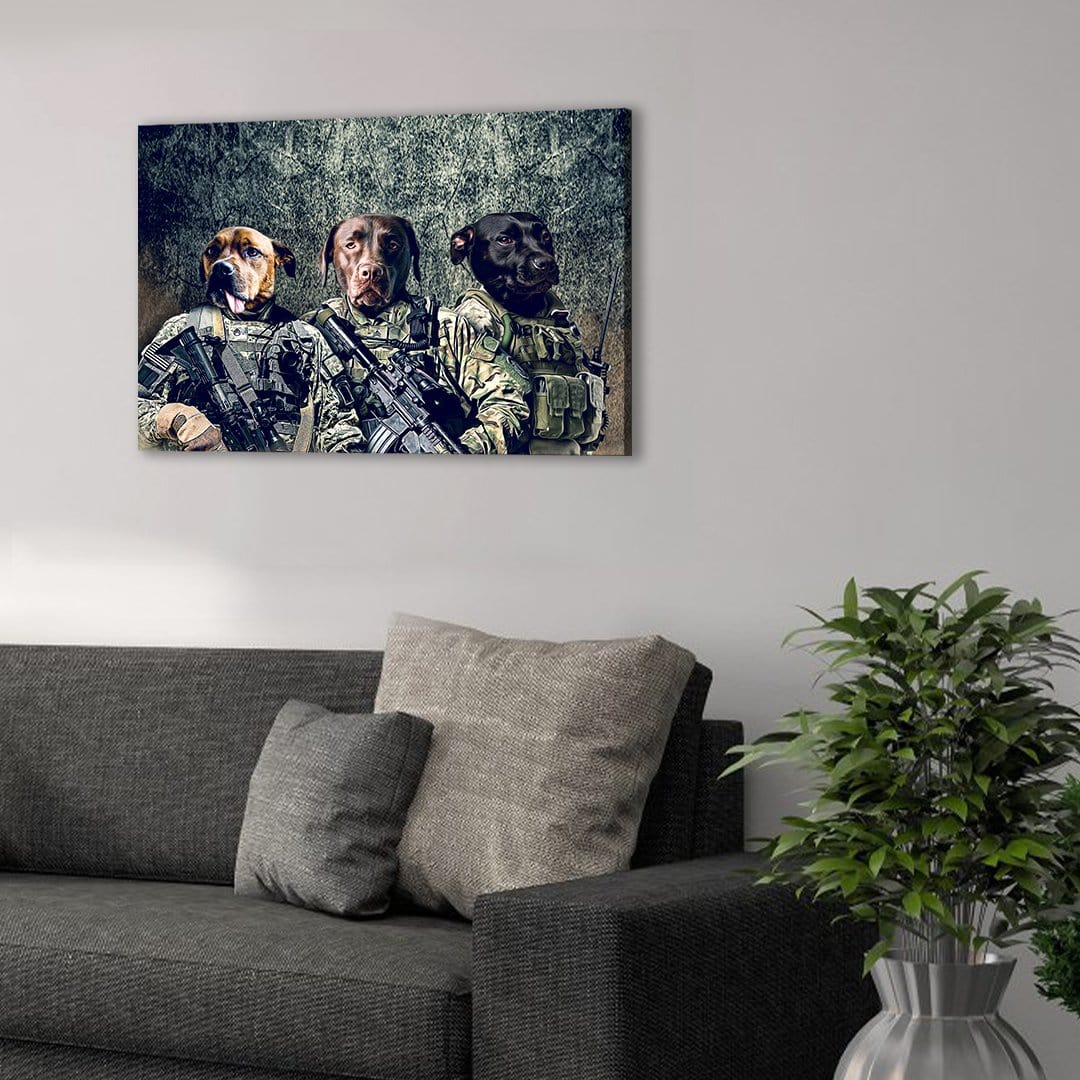 &#39;The Army Veterans&#39; Personalized 3 Pet Canvas