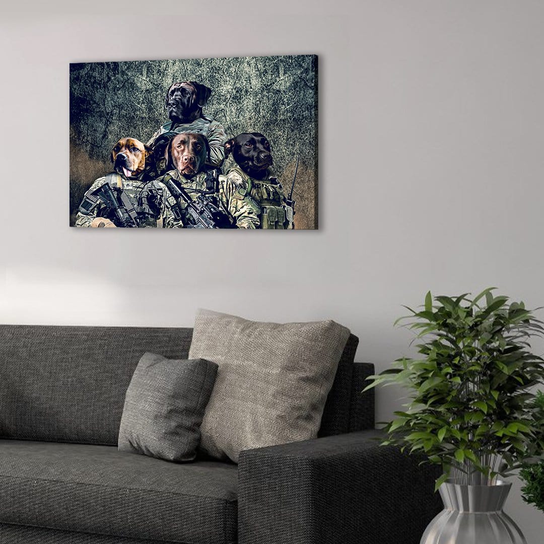 &#39;The Army Veterans&#39; Personalized 4 Pet Canvas