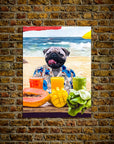 'The Beach Dog' Personalized Pet Poster