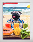 Póster Mascota personalizada 'El perro de la playa'