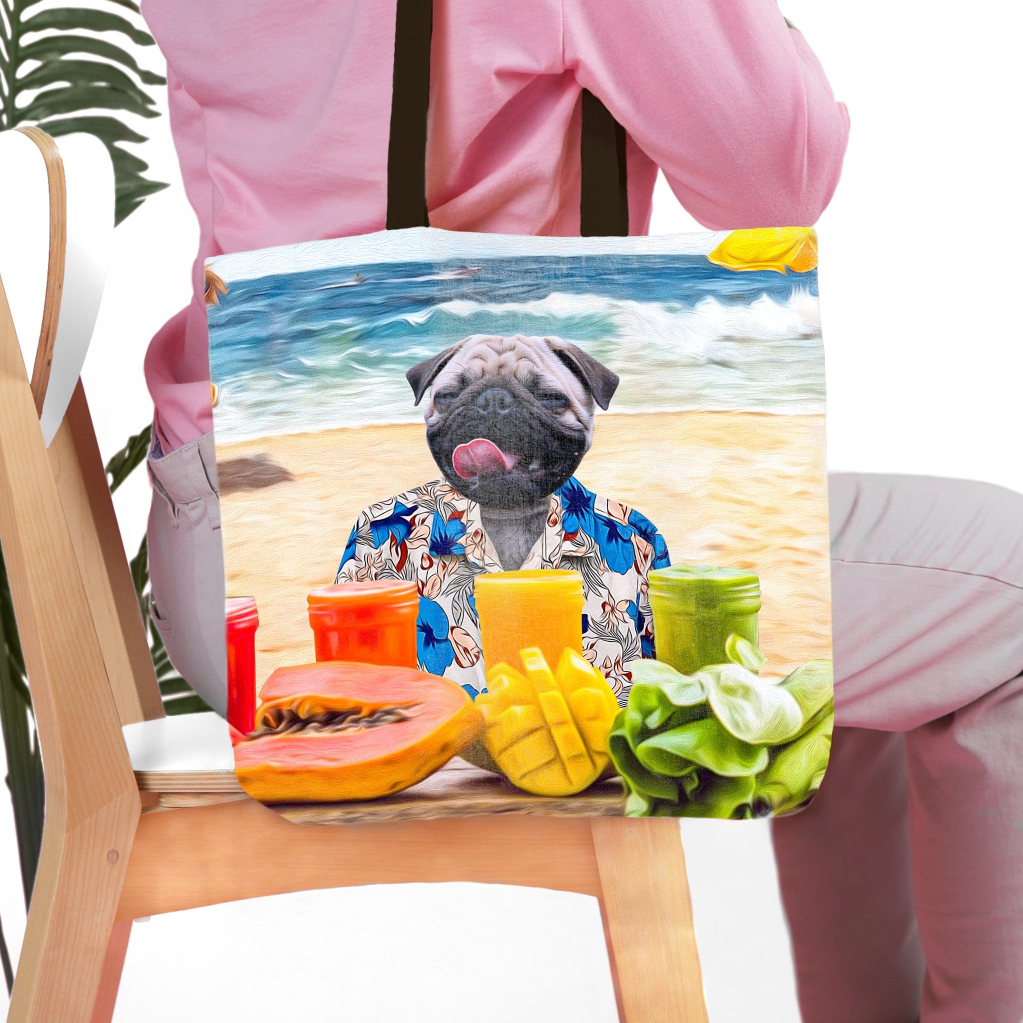 &#39;The Beach Dog&#39; Personalized Tote Bag