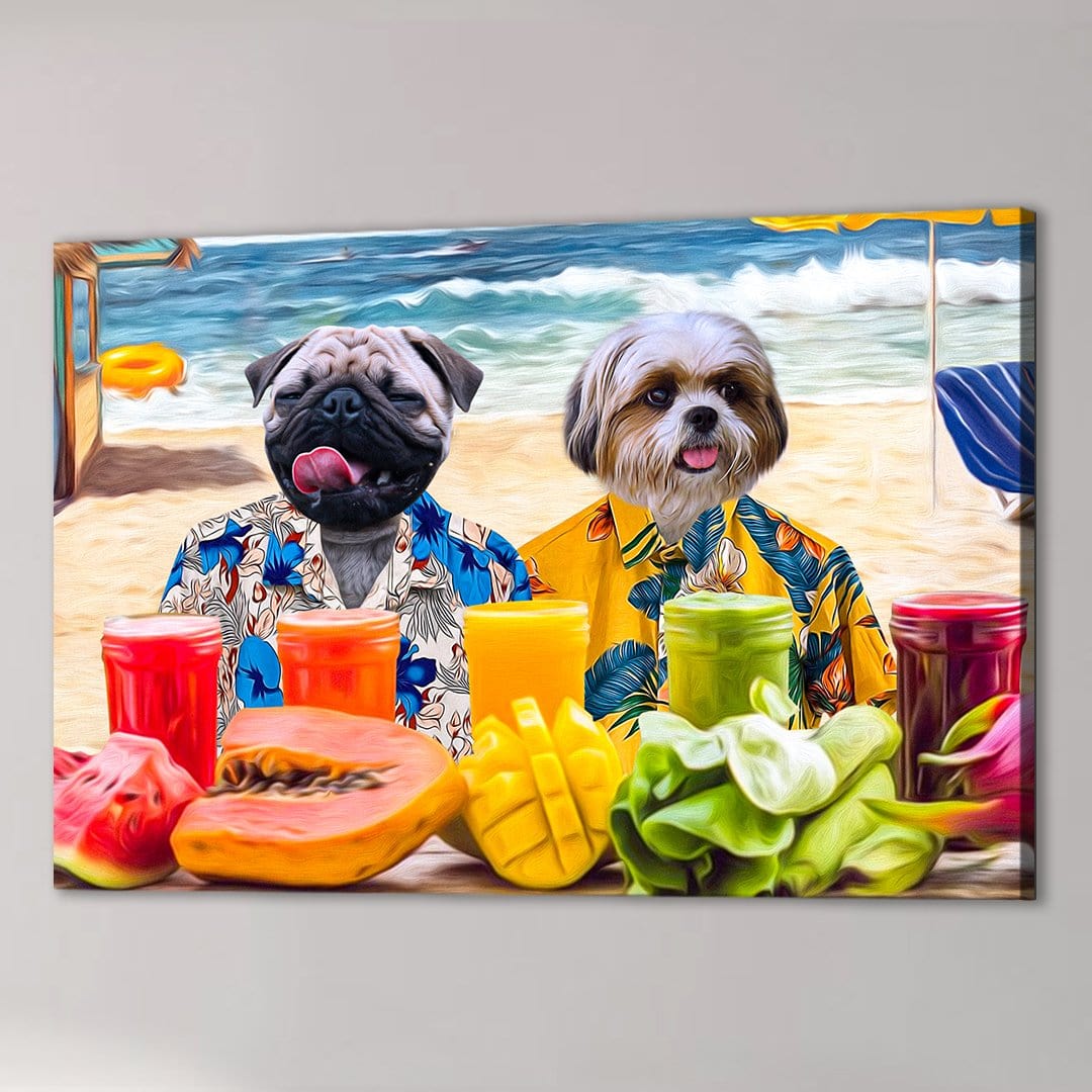 Lienzo personalizado para 2 mascotas &#39;The Beach Dogs&#39;