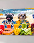 Lienzo personalizado para 2 mascotas 'The Beach Dogs'