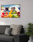 'The Beach Dogs' Personalized 2 Pet Canvas