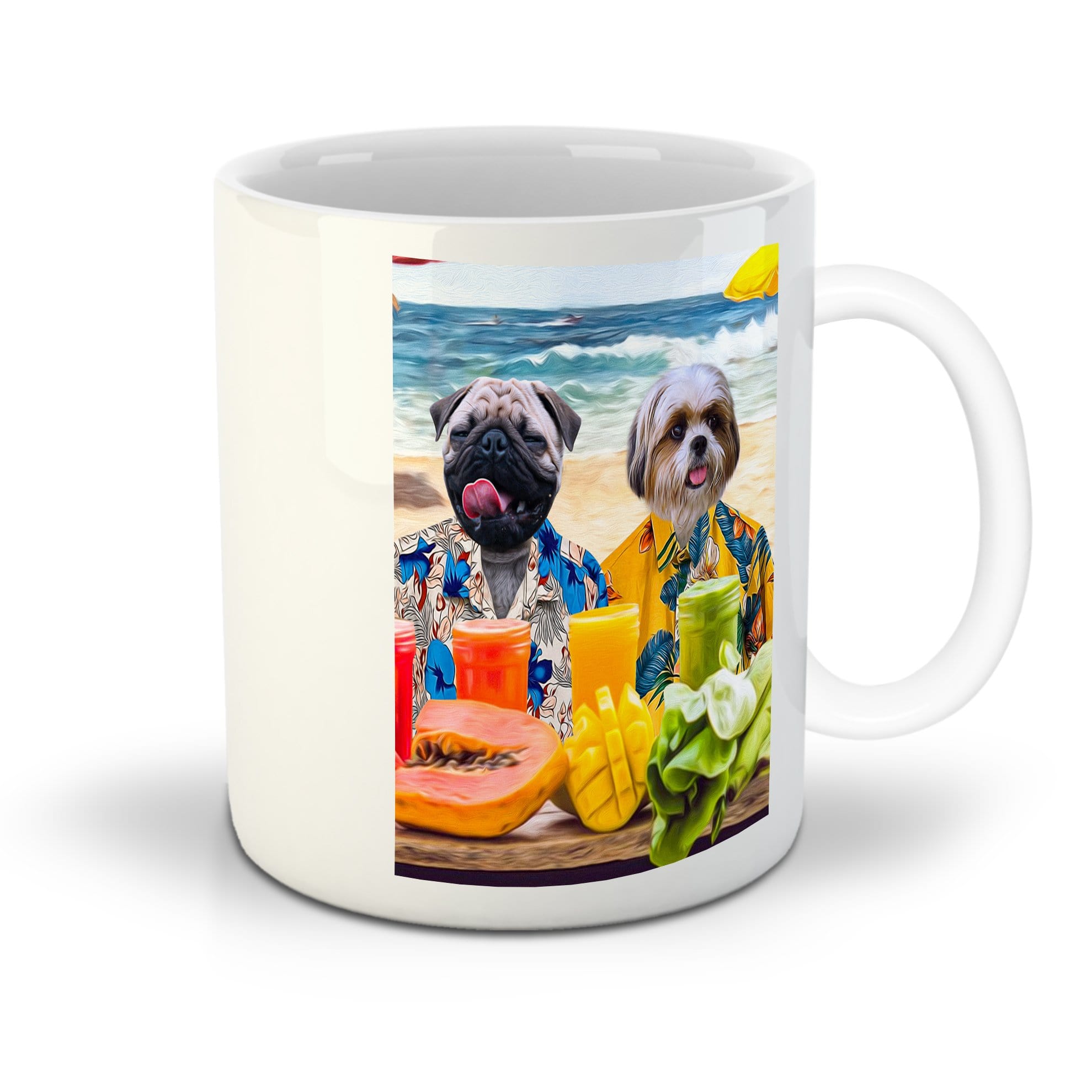 &#39;The Beach Dogs&#39; Personalized 2 Pet Mug