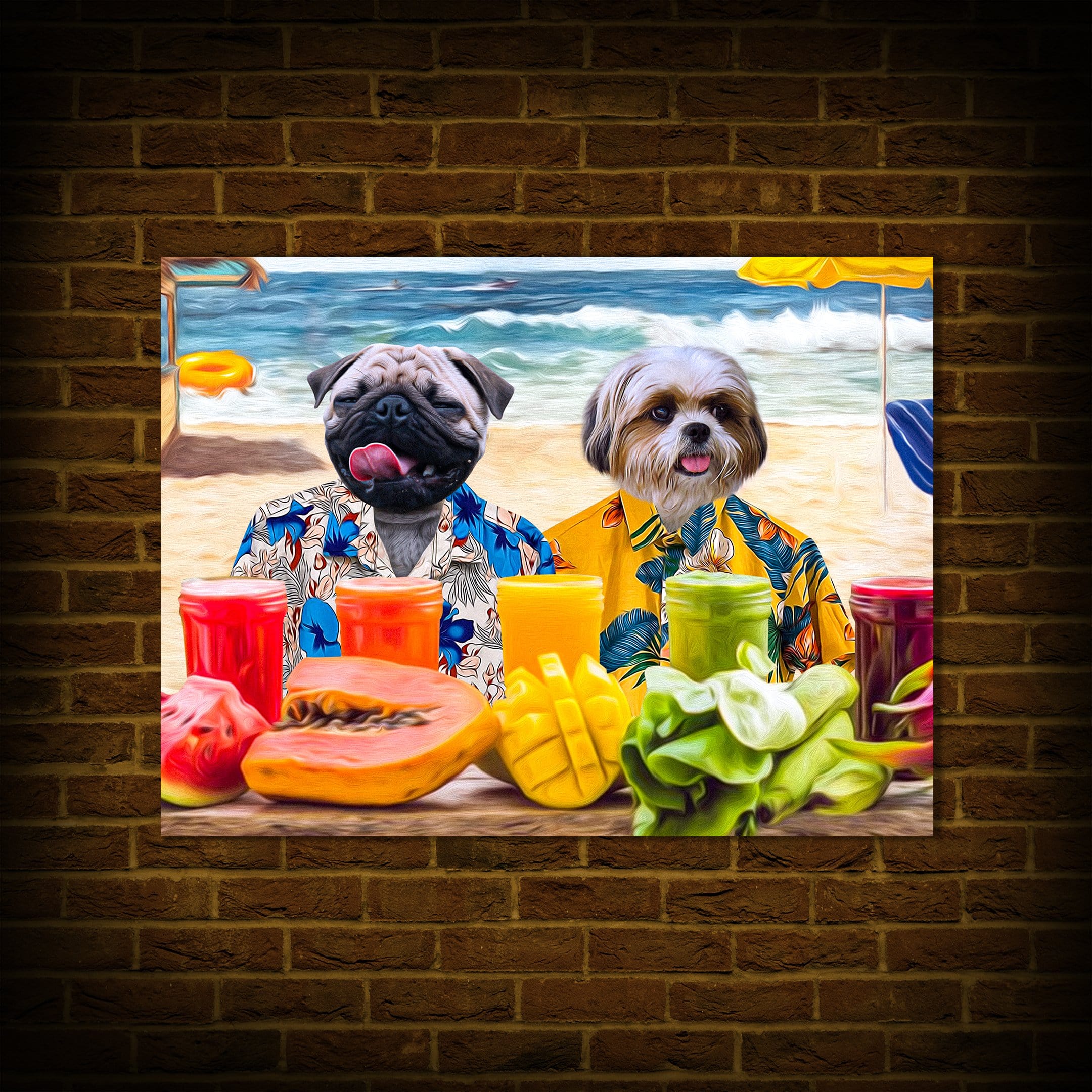 Póster personalizado para 2 mascotas &#39;The Beach Dogs&#39;