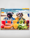 Póster personalizado para 2 mascotas 'The Beach Dogs'