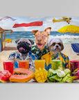 Manta personalizada para 3 mascotas 'The Beach Dogs' 