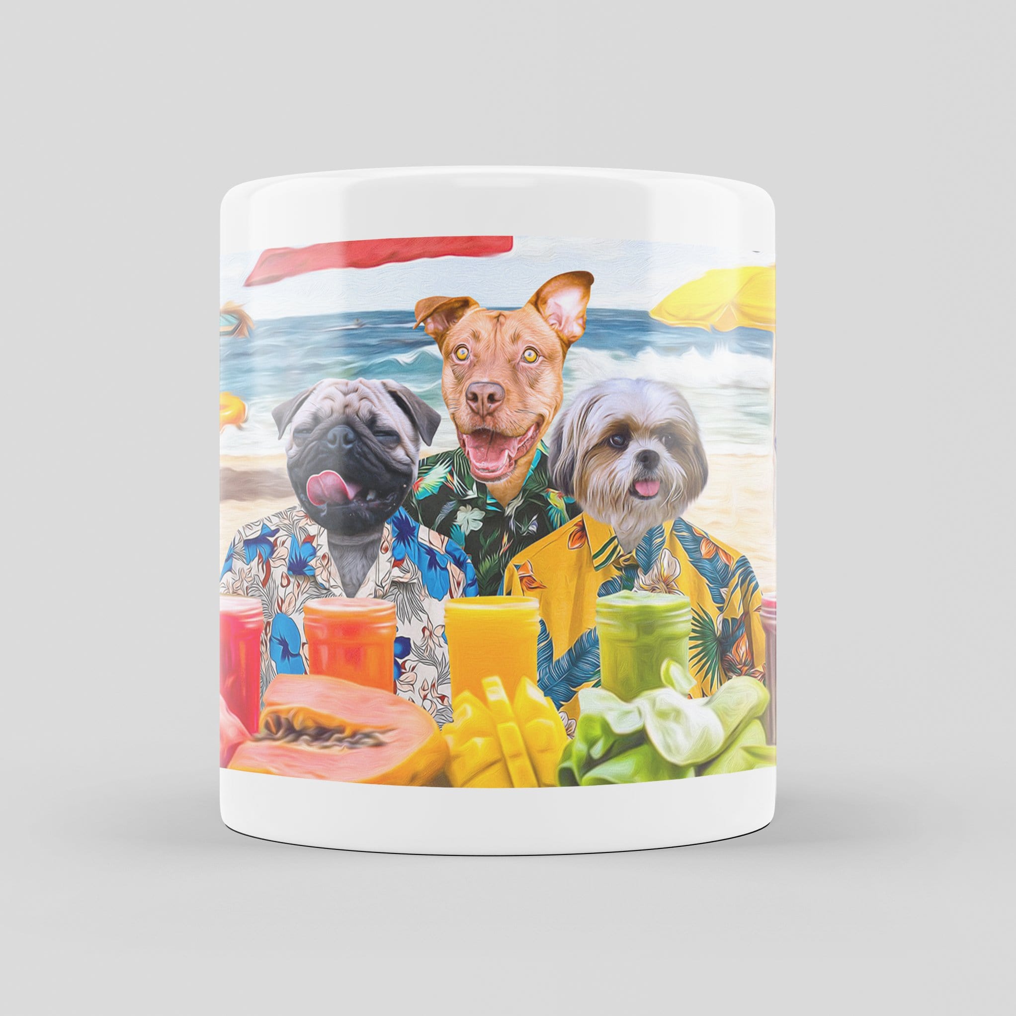 Taza personalizada con 3 mascotas &#39;The Beach Dogs&#39;