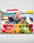 'The Beach Dogs' Personalized 3 Pet Poster