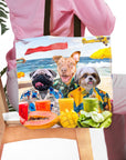 Bolsa de asas personalizada para 3 mascotas 'The Beach Dogs'