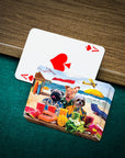 'The Beach Dogs' Personalized 3 Pet Playing Cards