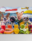 Manta personalizada para 4 mascotas 'The Beach Dogs' 