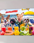 Lienzo personalizado para 4 mascotas 'The Beach Dogs'