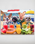 'The Beach Dogs' Personalized 4 Pet Poster