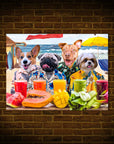 Póster personalizado de 4 mascotas 'The Beach Dogs'
