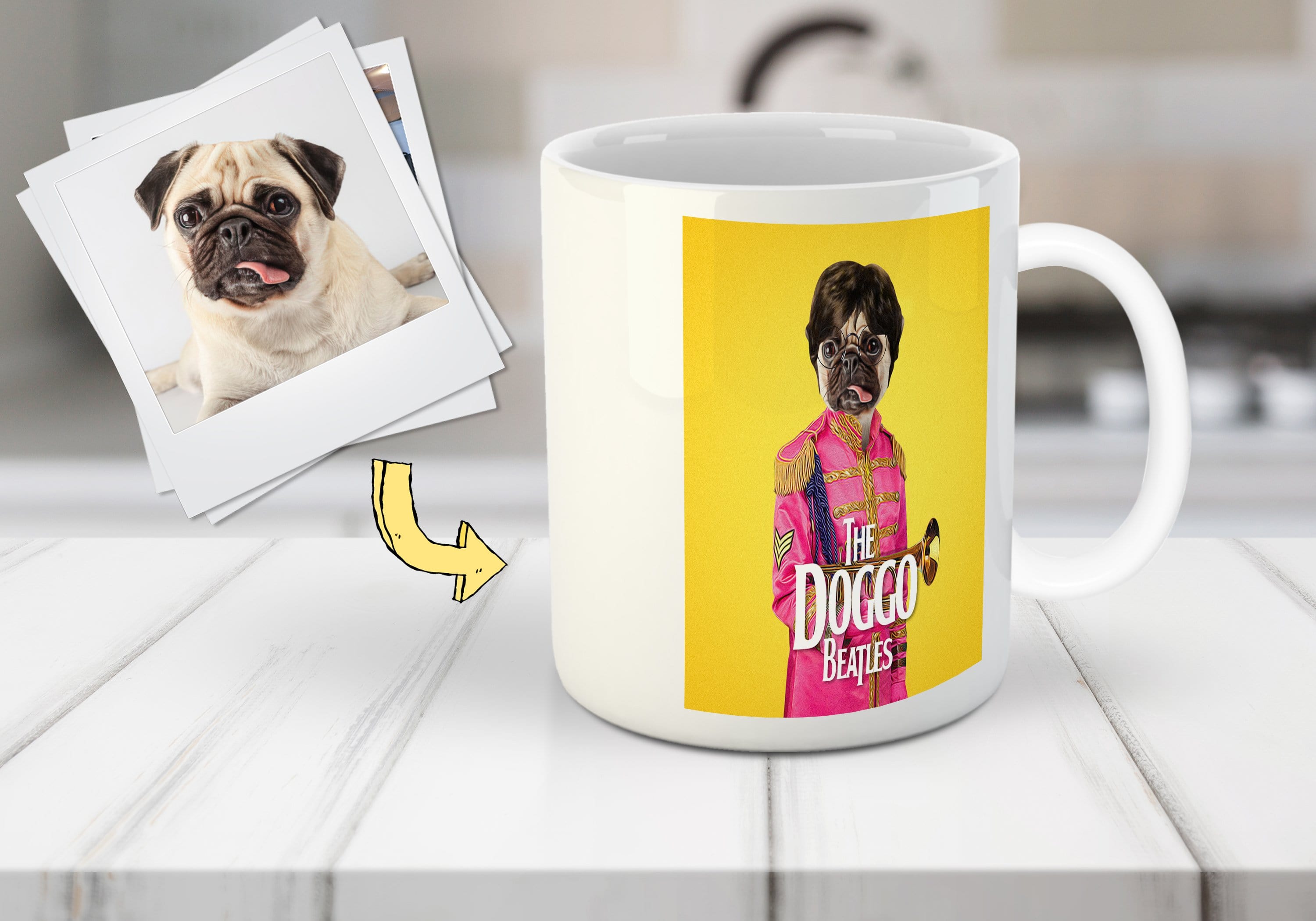 Taza personalizada para mascotas &#39;The Doggo Beatles&#39;
