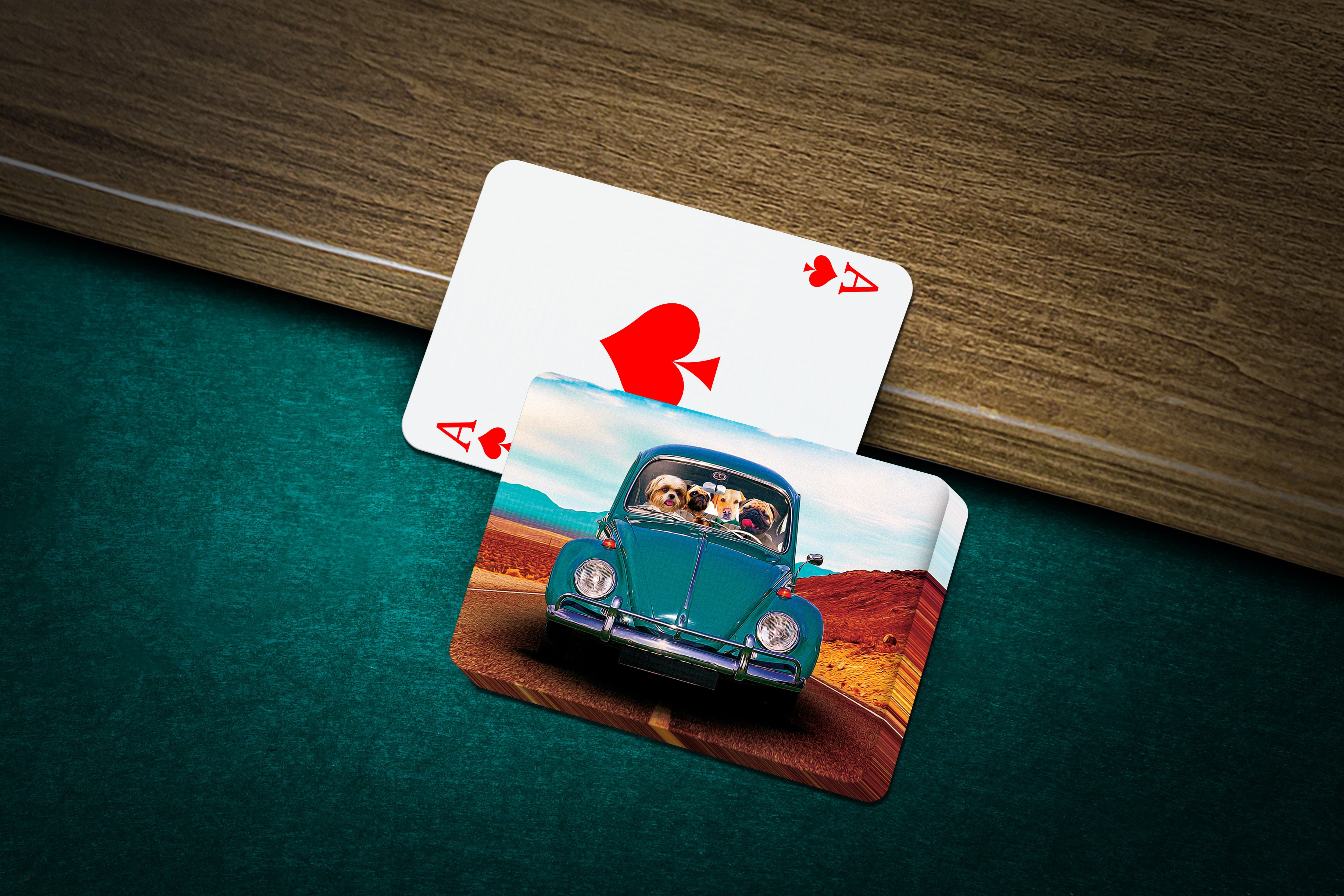 &#39;The Beetle&#39; Personalized 4 Pet Playing Cards