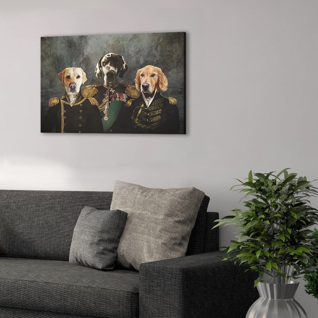 &#39;The Brigade&#39; Personalized 3 Pet Canvas