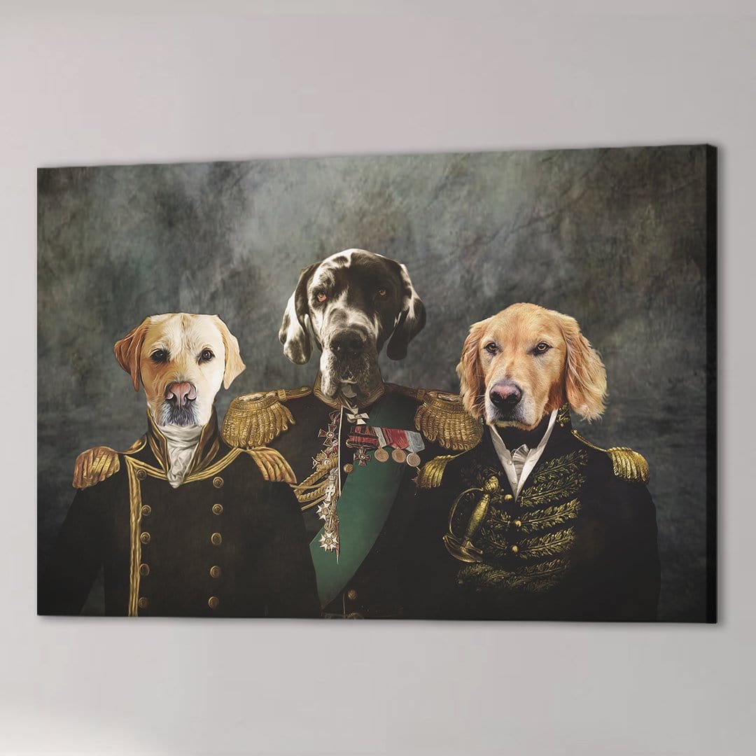 &#39;The Brigade&#39; Personalized 3 Pet Canvas