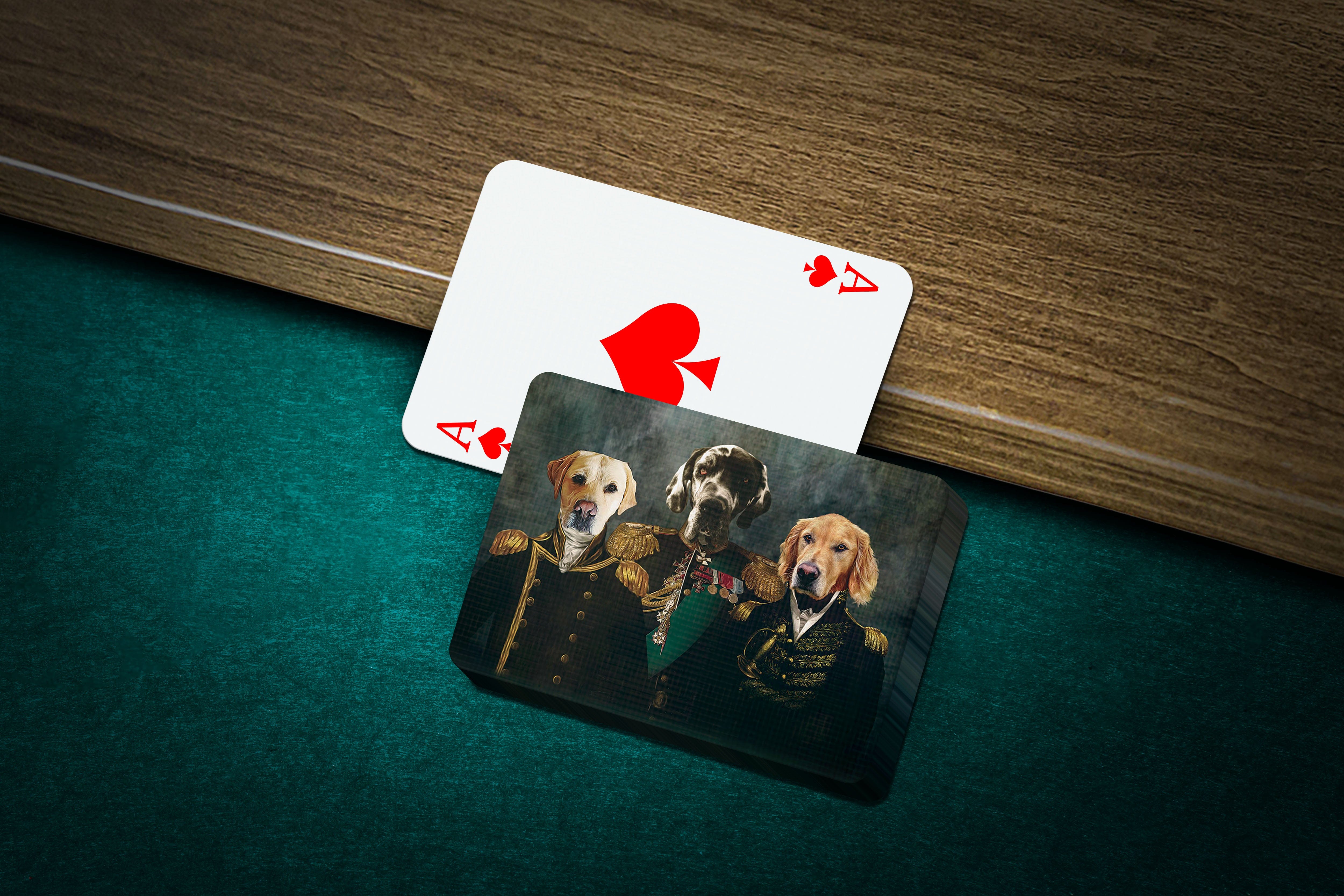 &#39;The Brigade&#39; Personalized 3 Pet Playing Cards