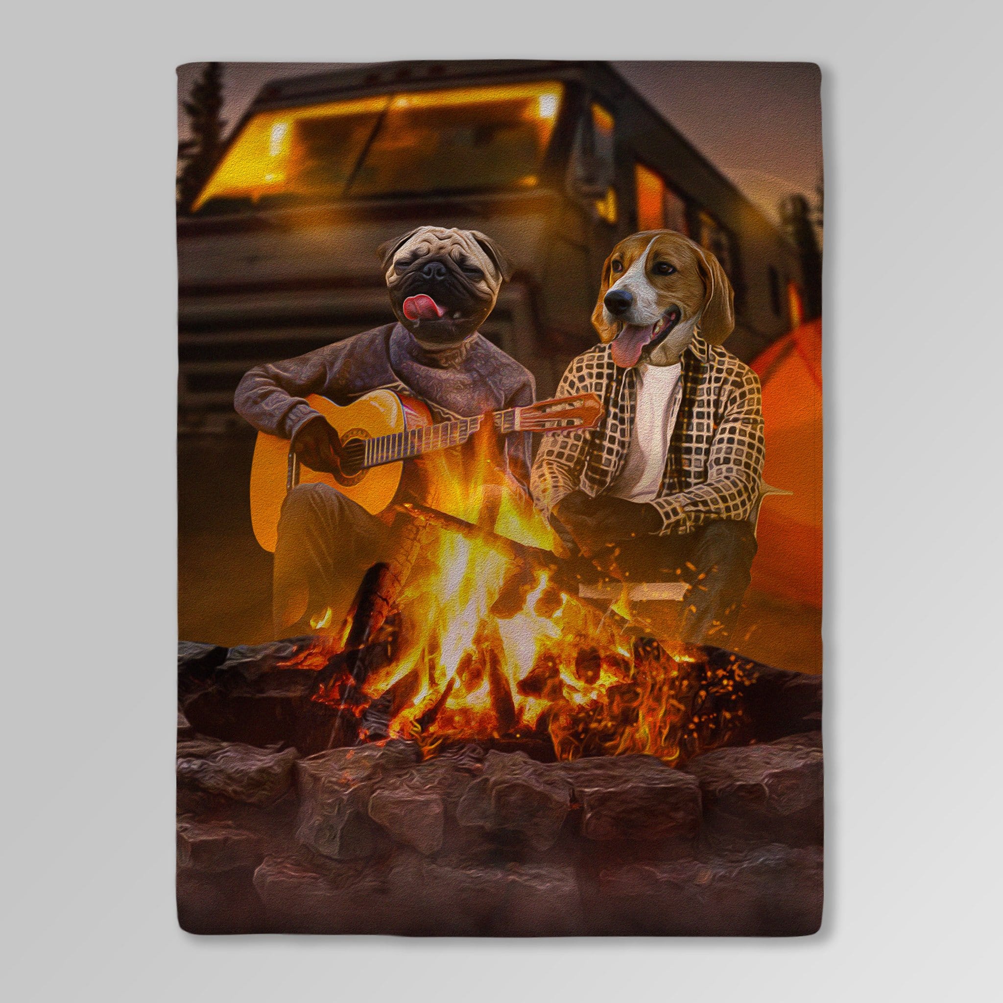 &#39;The Campers&#39; Personalized 2 Pet Blanket