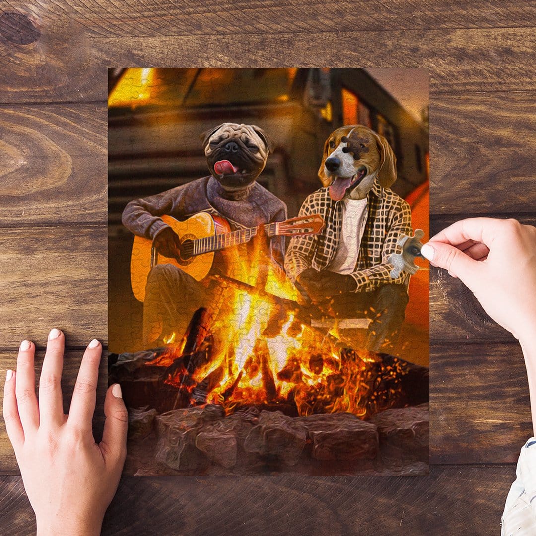 &#39;The Campers&#39; Personalized 2 Pet Puzzle