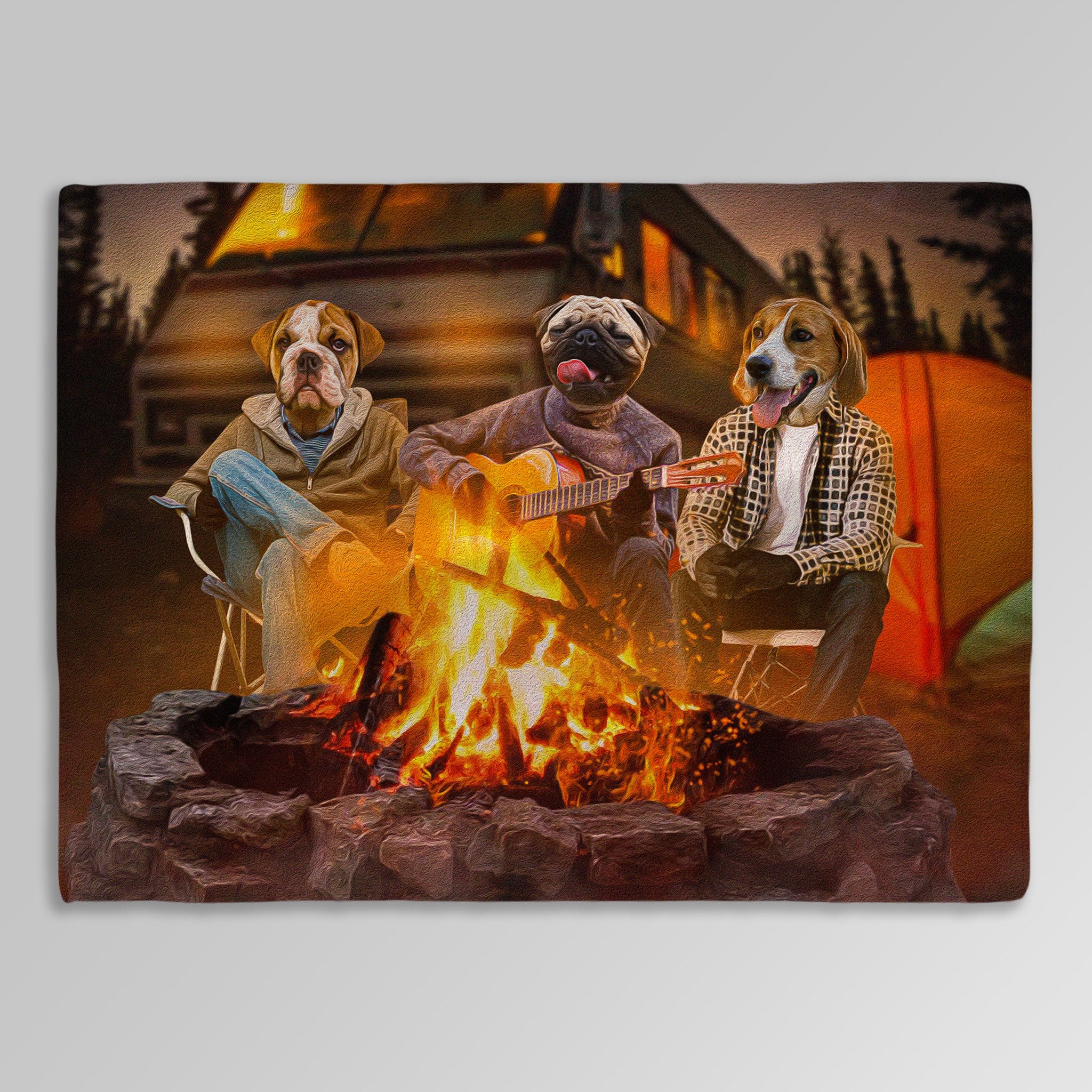 &#39;The Campers&#39; Personalized 3 Pet Blanket