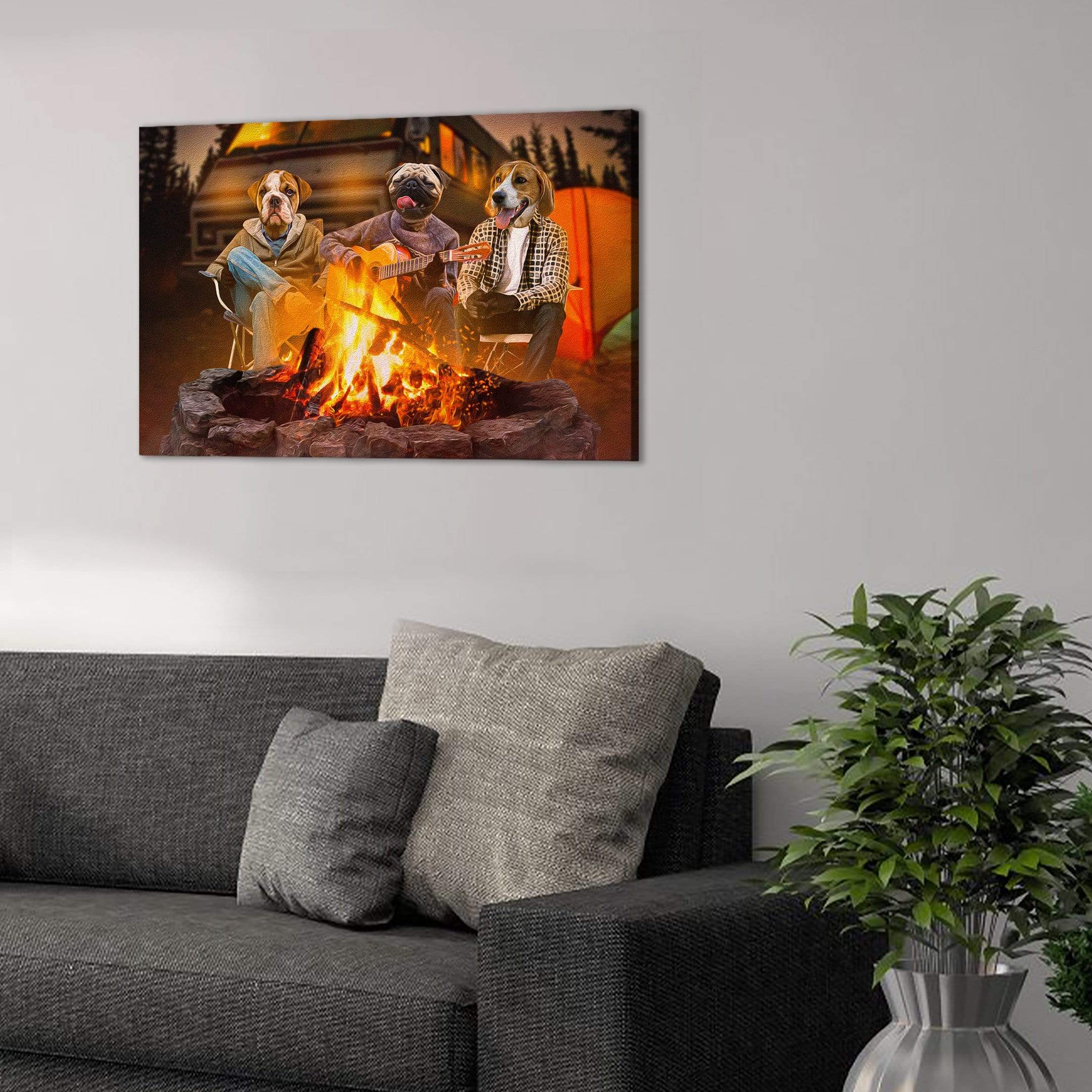 &#39;The Campers&#39; Personalized 3 Pet Canvas
