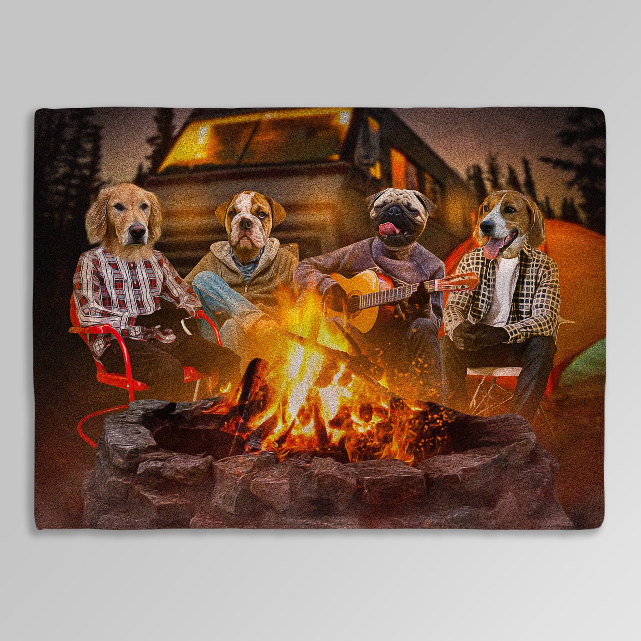 &#39;The Campers&#39; Personalized 4 Pet Blanket