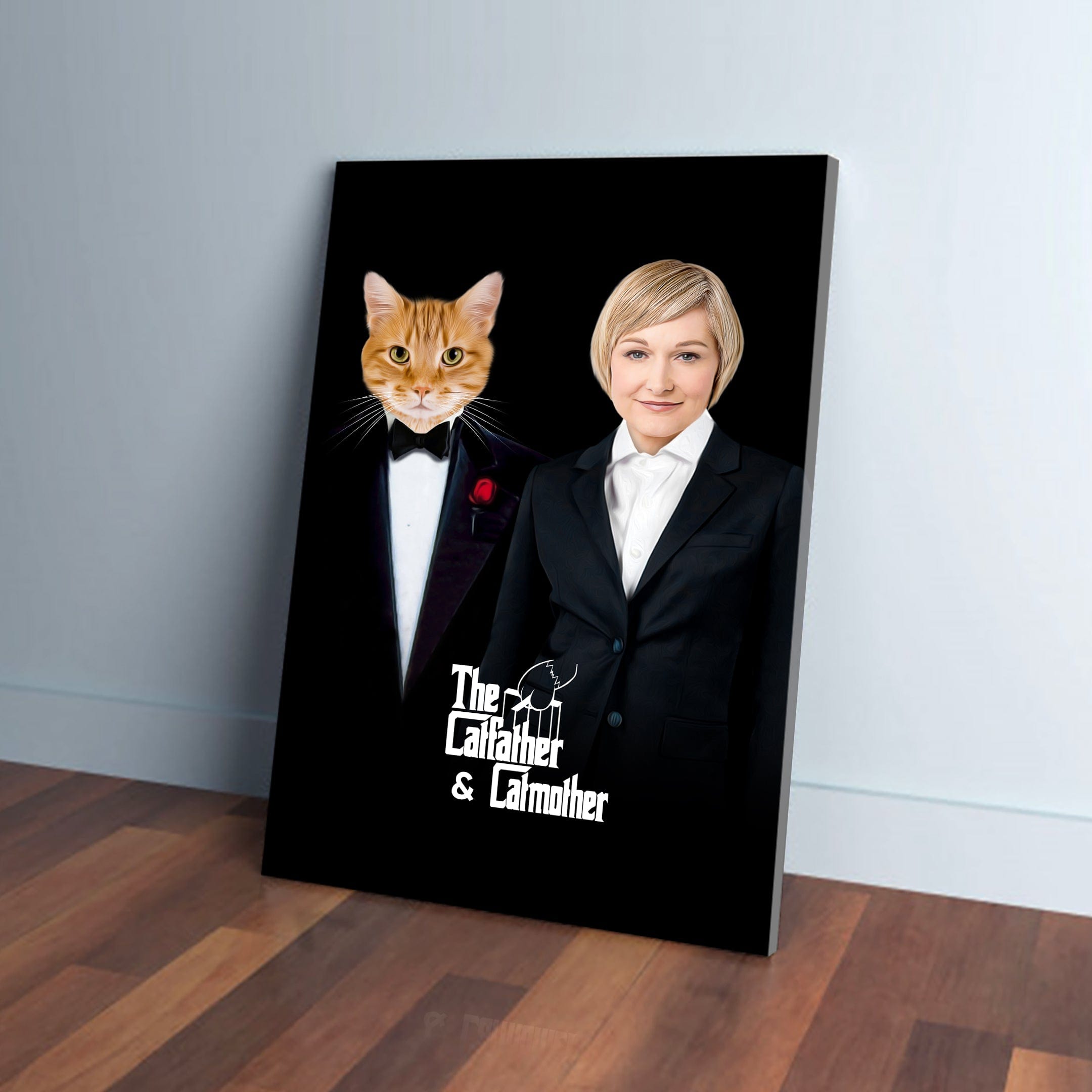 &#39;The Catfather &amp; Catmother&#39; Personalized Canvas