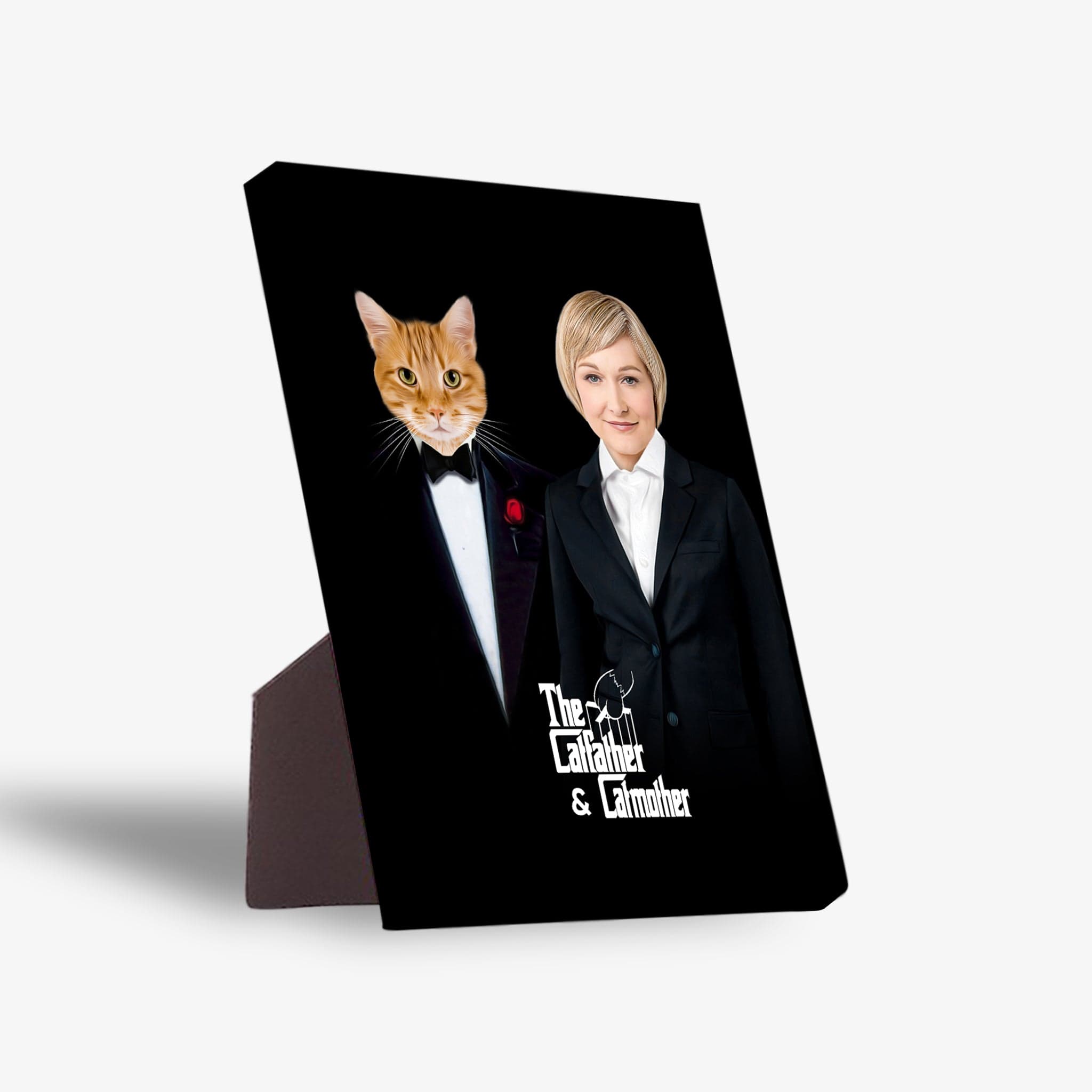 &#39;The Catfather &amp; Catmother&#39; Personalized Standing Canvas