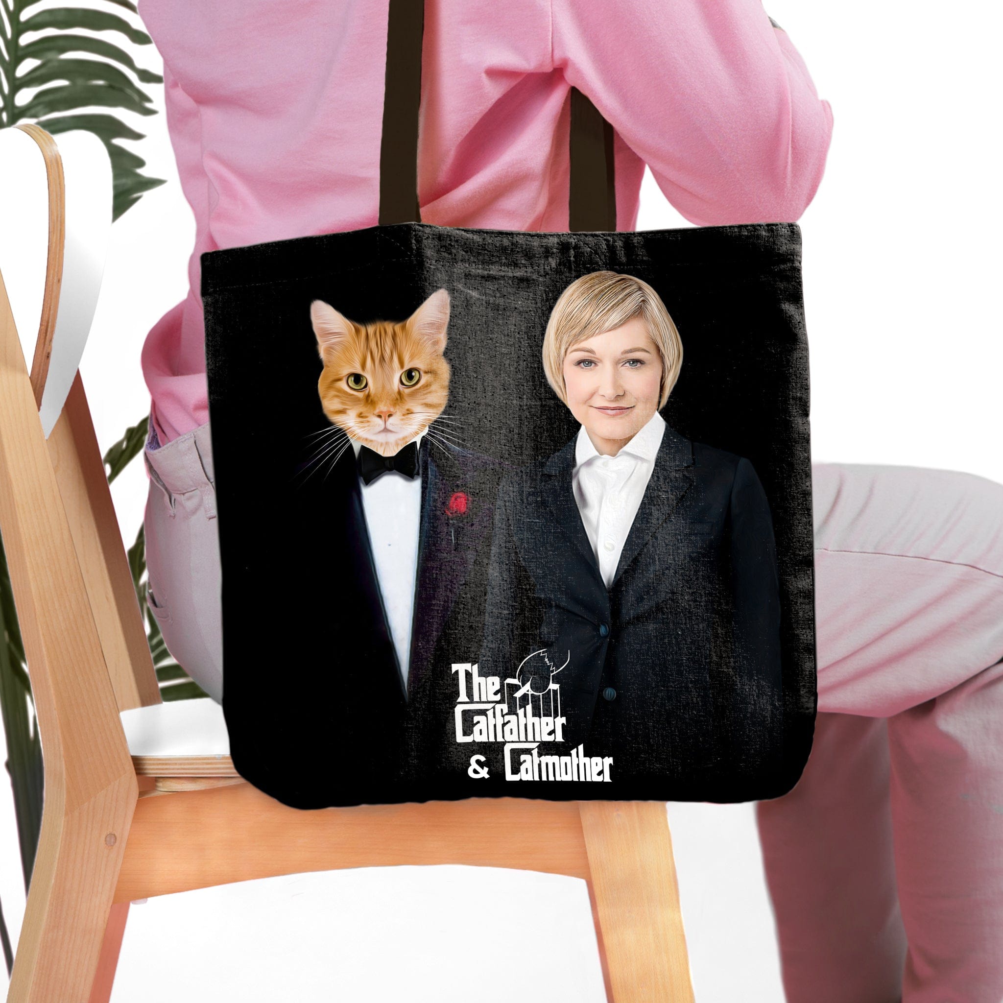 &#39;The Catfather &amp; Catmother&#39; Personalized Tote Bag