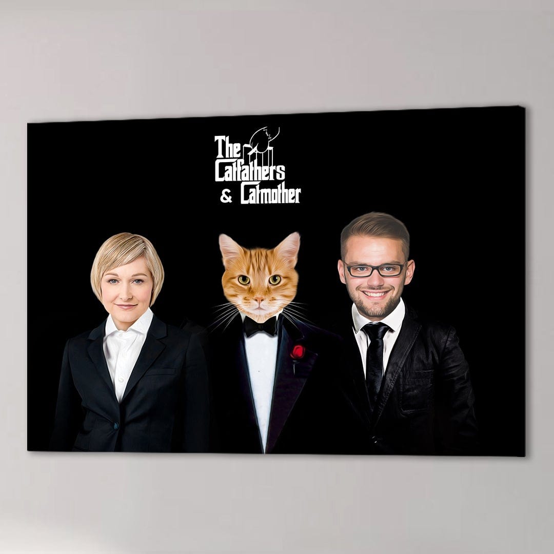&#39;The Catfathers &amp; Catmother&#39; Personalized Pet/Human Canvas
