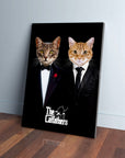 'The Catfathers' Personalized 2 Pet Canvas