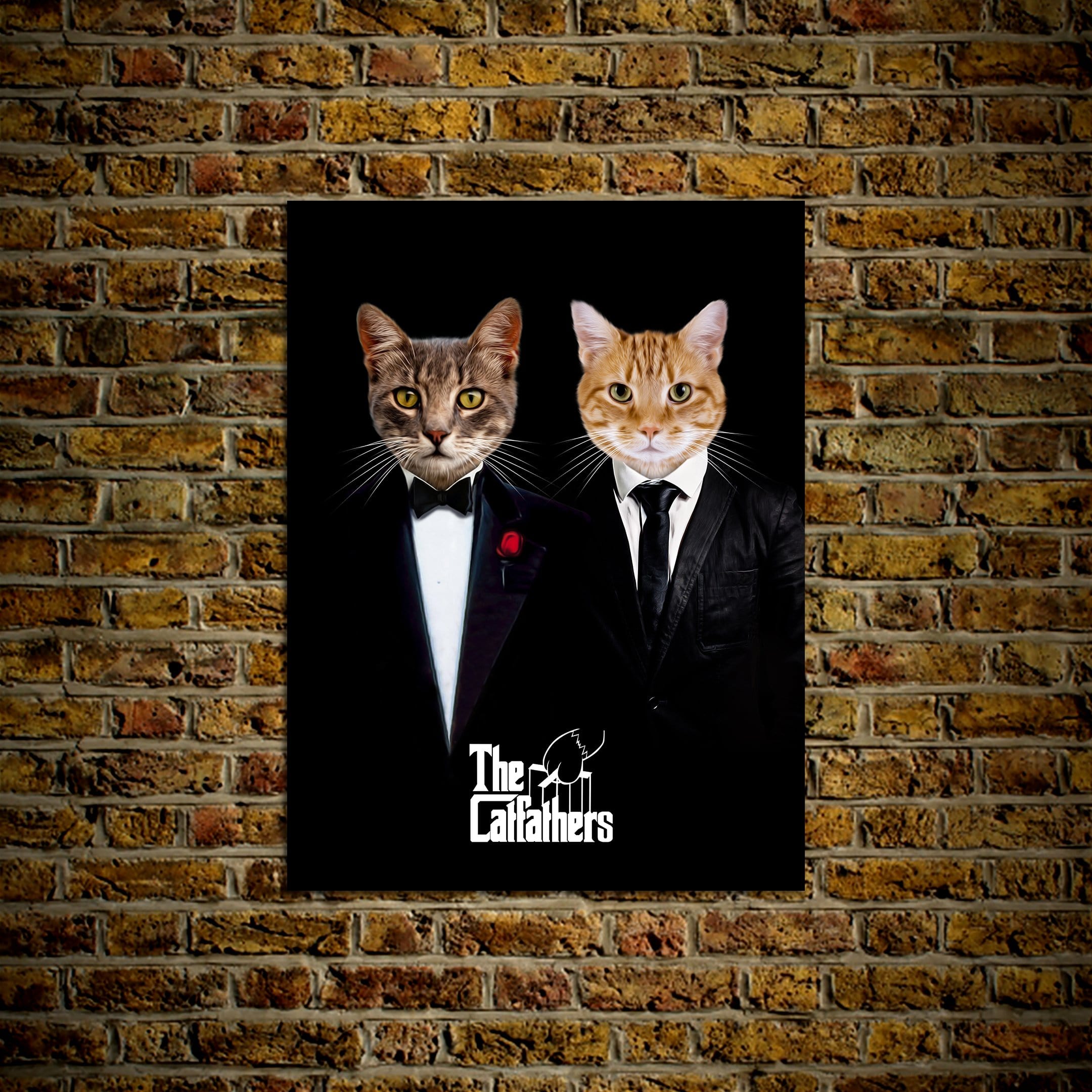 &#39;The Catfathers&#39; Personalized 2 Pet Poster
