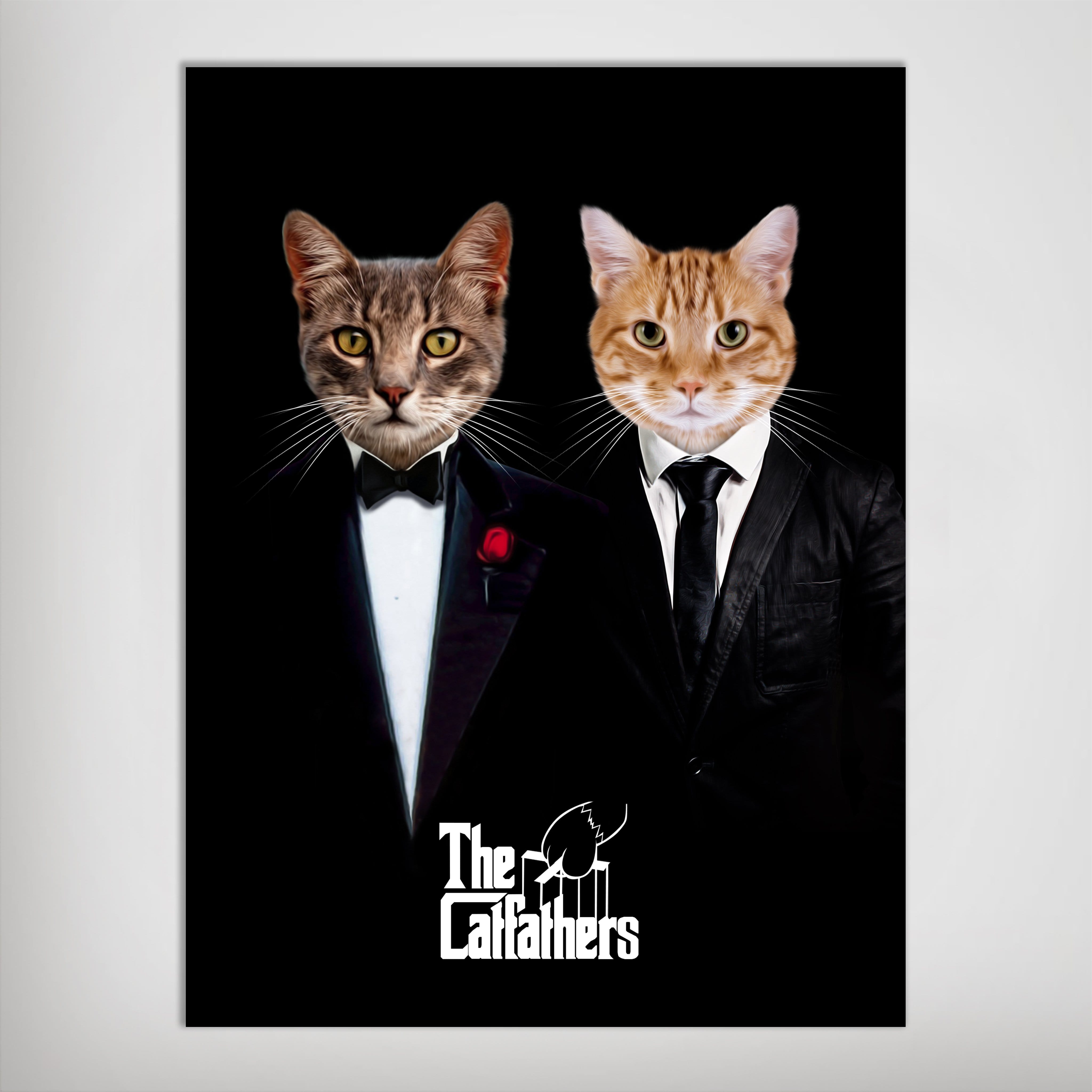 &#39;The Catfathers&#39; Personalized 2 Pet Poster