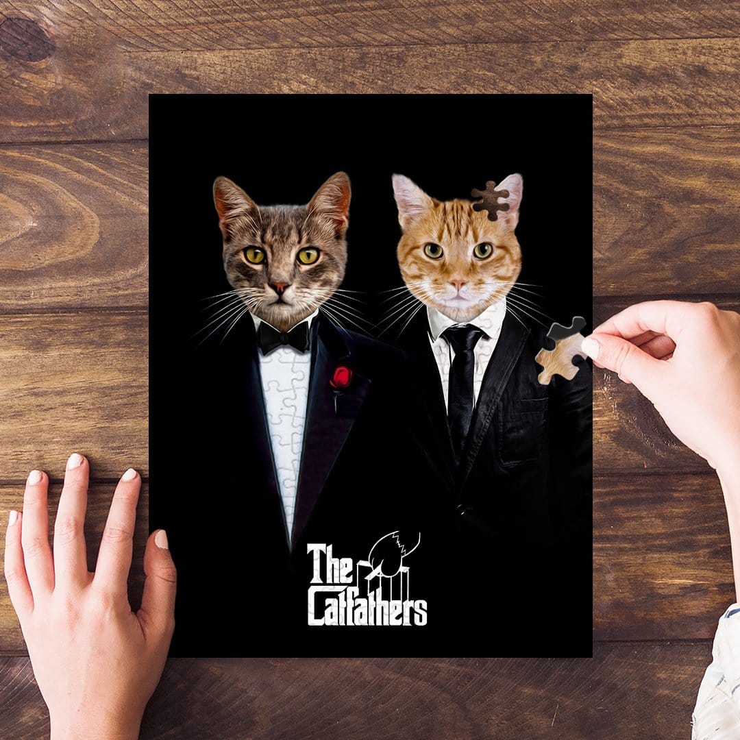 &#39;The Catfathers&#39; Personalized 2 Pet Puzzle