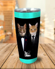 Vaso personalizado para 2 mascotas 'The Catfathers'